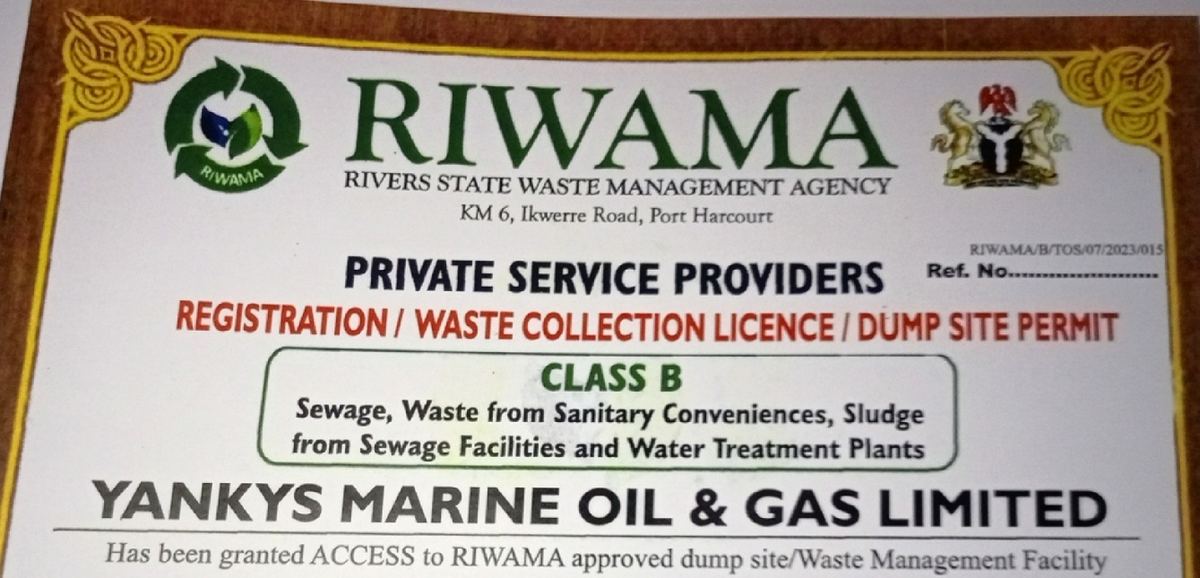 RIWAMA Waste Collection Licence and Dump Site Permit